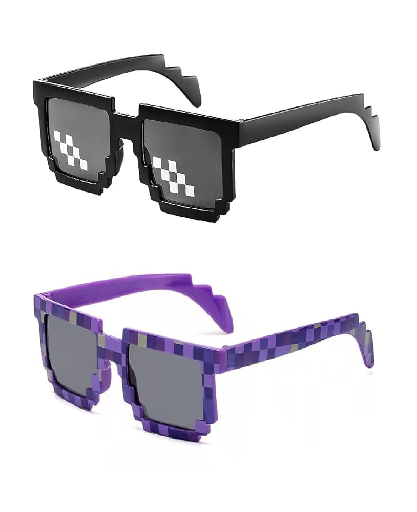 Amazon.com: JINTOU 2 pcs Thug Life Sunglasses Mosaic Pixel